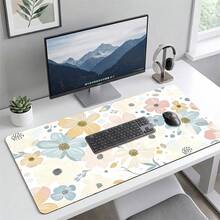Färgglad spelmusmatta med kronbladsmönster, halkfri skrivbordsmatta i gummi, slät glidyta för PC, bärbar dator, kontor och hem, livfull abstrakt konstdekoration, skolstartstillbehör - A - Visa 10