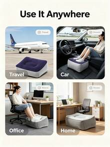 Bantal Sandaran Kaki Tiup yang Dapat Diatur Ketinggiannya, Sandaran Kaki Portabel untuk Perjalanan, Bantal Penopang Lipat, Cocok untuk Pesawat, Mobil, Kantor, Sofa Rumah, dan Berkemah, Mudah Ditiup dan Dikempiskan, Ringan dan Dapat Dilipat - Beraneka warna - View 5