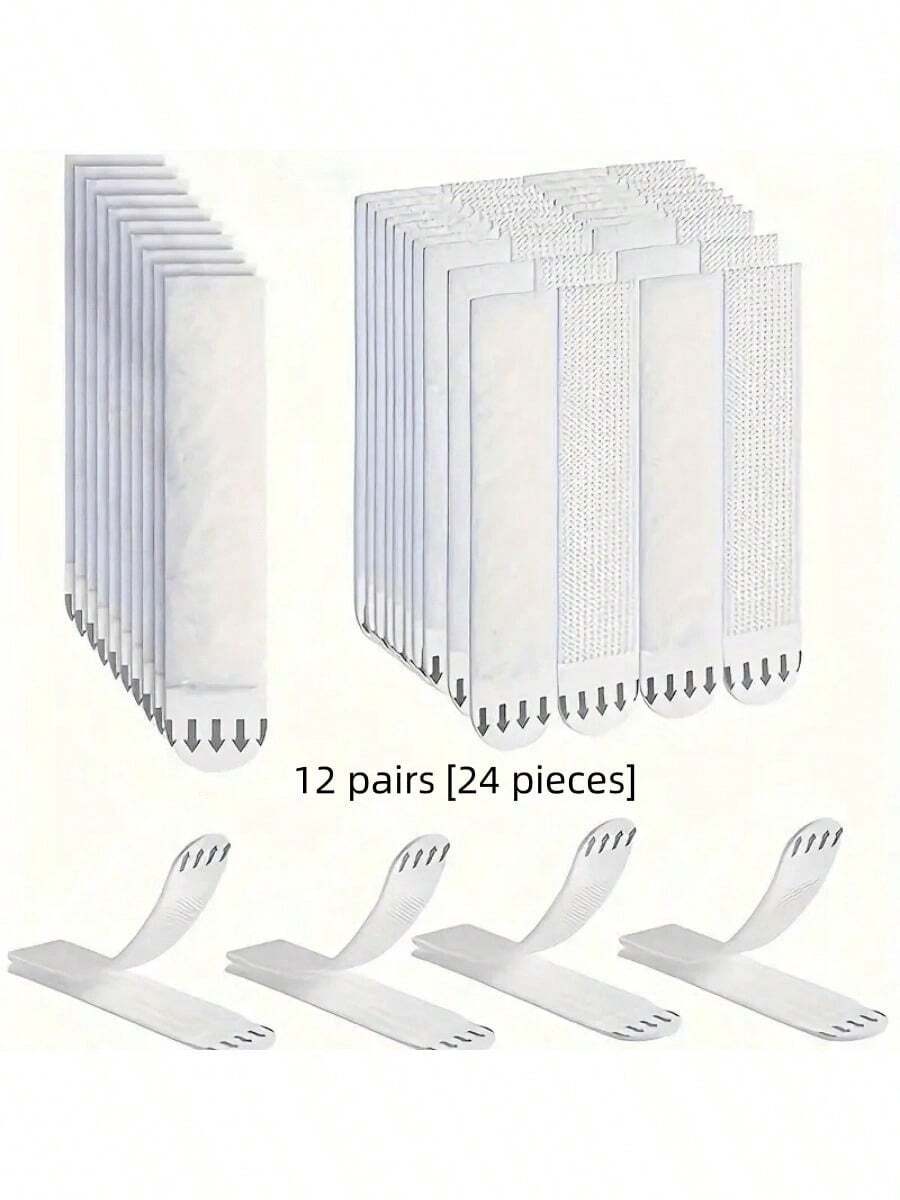 24 Pairs Non-Damaging Adhesive Frame Mounting Strips, Double-Sided Hook & Loop Design, Easy Detach And Install, Suitable For Remote Control, Picture Frame, Outlet, Etc. - A - View 1