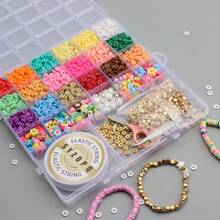 2000pcs/3700pcs Soft Clay Bead Set, Handmade DIY Bracelet, Necklace, Soft Clay Loose Beads Jewelry Making Accessories Kit - Multicolor - View 7