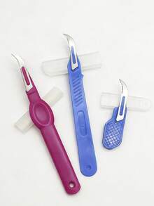 Portable Sharp Seam Ripper Tool Set, Wear-Resistant Plastic Handle Stainless Steel Thread Picker, Curved Head Sewing Accessory, Bright Color Hook-Shaped Seam Ripper With Safety Protective Cover, Sewing Tool, Suitable For DIY Crafts, Holiday Sewing And Clothing Repair - Seam Ripper - View 2