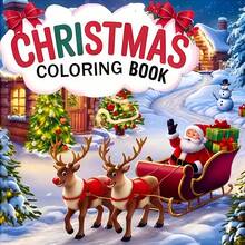 1pc Christmas Theme Coloring Book, 24 Pages Single-Sided Design, Includes Christmas Decorations, Christmas Tree, Reindeer, And Holiday Patterns, Perfect Gift For Back To School, Christmas, Thanksgiving. Holiday Decor/Seasonal Activity/Coloring Book - Christmas Coloring Book - View 2
