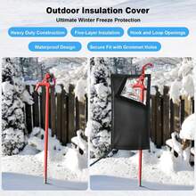 1pc Outdoor Faucet Anti-Freeze Protective Cover, Hook & Loop, Frost & Ice Protection Sleeve, Suitable For Long Pipes - Multiple Styles - View 1