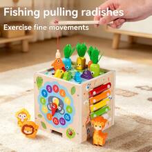 Montessori Early Education Bead Maze Toy Box With Blocks, Fishing Game, Multi-Function Activity Center For Toddlers And Babies, Matching Blocks Educational Toy - Multicolor - View 7