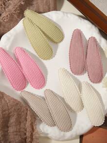 10pcs Vintage Mori Style Embroidered BB Hair Clips Set, Non-Damaging Water Drop Hair Clips For Daily Wear, Photo Decoration, Hair Accessories - Mixed color - View 5