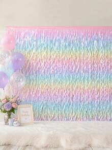 14/8/2/1pc Macaron Pastel Wave Fringe Curtain, Gradient Tinsel Streamer Backdrop, Colorful Party Decoration Background For Birthday, Bridal Shower, Wedding Photo Booth Wall Decor - View 2