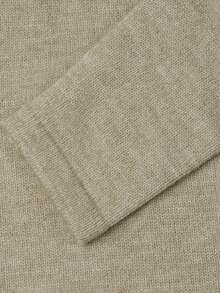 Nicenter Off-Shoulder Knit Top Light Khaki Vintage Women's Autumn Outfit Slim Fit Waist Metal Twist Button Decor Wool Blend Sweater Date Party Night Out - Khaki - View 6