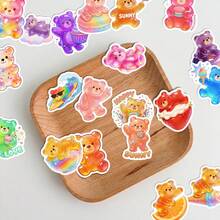 50pcs Cute Soft Candy Bear Stickers, Aesthetic Style Vinyl Stickers Suitable For Water Bottles, Laptop Phone Cases Skateboard Guitar, Sweet Bear Sticker Pack Suitable For Teenagers Adults DIY Scrapbook Journal Computer Decoration, Waterproof Sticker Set Suitable For Personalized Water Cup Notebook Bicycle - Multicolor - View 8