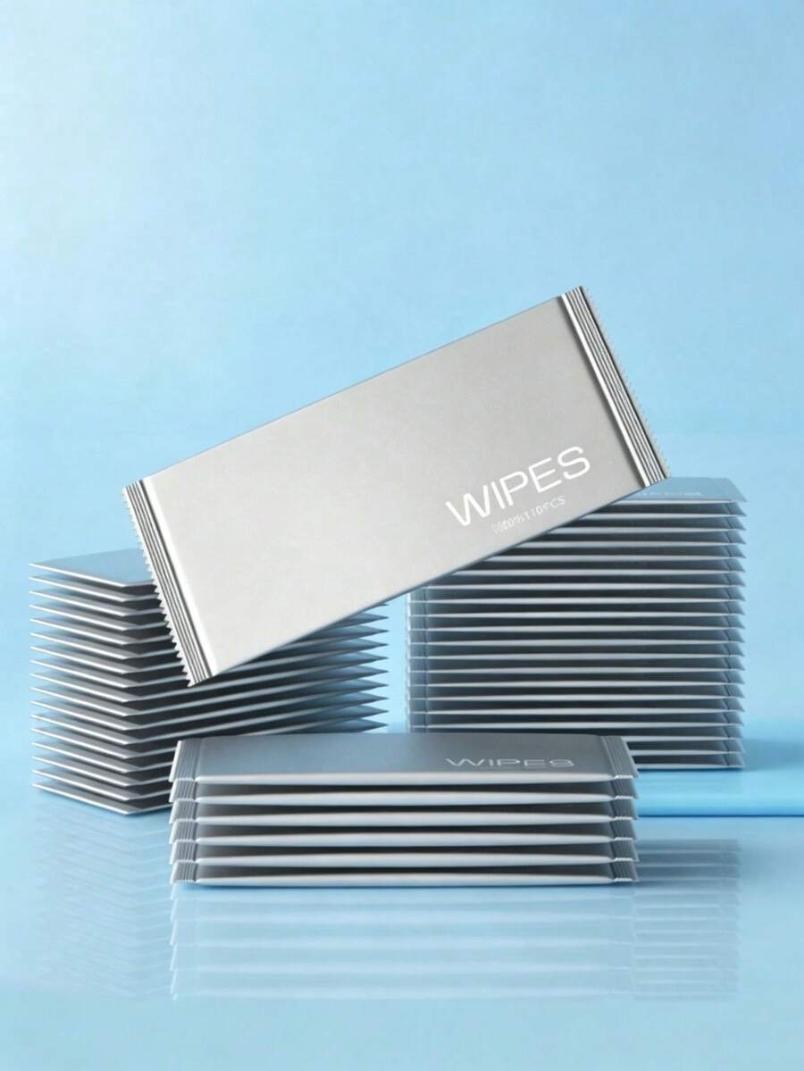 10/20/50/100pcs Silver Series Style Item Cleaning Wipes, Daily Cleaning Wipes, Furniture Cleaning Individually Packaged, Compact And Convenient, Easy To Use, Suitable For Item Cleaning - Multi-color - View 1