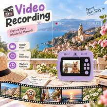 Instant Print Camera 48MP 1080P HD With 8X Zoom, Thermal Printer, Dot & Gray Print Modes, 3.5/10S Timer, 5 Burst Shots, 5 Color Filters, Built-In Games & Music Player – Creative Photo Cam For Teens Students - Multicolor - View 8