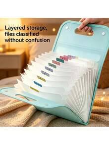 2pcs/1pc Handheld Vertical File Bag, Large Capacity 13-Layer Vertical File Bag, Vertical Accordion Bag, File Folder And File Bag, Portable File Storage Bag, A4 Handheld Large Capacity Multi-Layer Storage Bag, Document Classification And Organization Bag, Insert File Folder, Handheld File Folder A4 Storage Bag. Office Storage Bag, Office And School Supplies, University Essential, Stickers, Pens, Education, Colors, School Supplies, Pen Holder, Pen Box - Multicolor - View 11