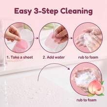 YYTCM Sabun Lembaran Portabel Peach 50 lembar, Kotak Penyimpanan Mini Tutup Flip, Sabun Tangan Sekali Pakai, Kertas Sabun untuk Perjalanan Luar Ruangan, Pelajar, Sabun Pembersih Lembut Portabel, Busa Melimpah, Mudah Dibilas, Tanpa Residu - Persik - View 11