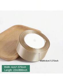 Champagne Gold Jacquard Ribbon, 0.6cm, 1cm, 1.5cm, 2cm, 2.5cm, 4cm Width, Polyester Satin Ribbon, Gift Box Wrap, Bowknot - Multicolor - View 11