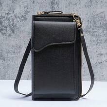 2026 Minimalist New Fashion Korean Style One Shoulder Crossbody Bag Large Capacity Women Long Wallet Solid Color Phone Bag - Multicolor - View 1