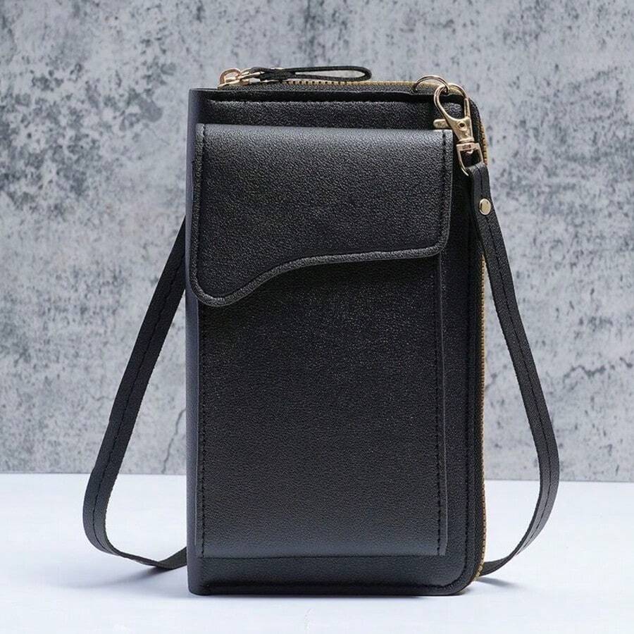 2026 Minimalist New Fashion Korean Style One Shoulder Crossbody Bag Large Capacity Women Long Wallet Solid Color Phone Bag - Multicolor - View 1