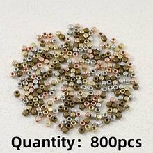 400/800 piezas / set de espaciadores de cuentas de arco cuadrado de 3 mm de agujero pequeño Ccb de color mixto para la fabricación de joyas hechas a mano, material de accesorios semiacabados - Multicolor - Ver 11
