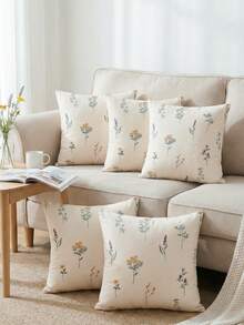 1pc/2pcs Printed Pillowcase (Pillow Insert Not Included), Zipper Closure, Easy Care, Soft Breathable Skin-Friendly, Suitable For All Seasons, Sofa And Room Decorative Cushion, Back To School - Multicolor - View 7