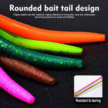 PRO BEROS PROBEROS 10Pcs Senko Soft Plastic Stick Baits, Wacky Worm Fishing Lures Glitter Ribbed Soft Stick Worm, Multi‑Color Artificial Bait For Bass Freshwater Fishing Tackle - 5.5g/10.1cm - View 4