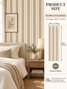 SUPSTICKER 1PC Vintage Stripe Half Wall Sticker Peel And Stick Removable DIY PVC Wall Decor For Living Room Bedroom Home Interior - 1PC - View 18