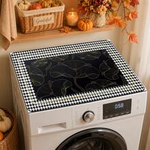 Retro Black Golden Floral Houndstooth Frame Appliance Top Protective Mat, Anti‑Slip Waterproof Dust Resistant Washer Dryer Cover Pad Household Decoration - Vintage Floral - View 1