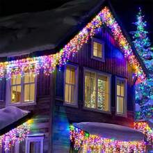 8-Function Battery Box Flashing Fairy Lights, Halloween Christmas Decoration, Indoor String Lights, Warm White/Colorful, Icicle String Lights, Christmas Tree Decoration, Curtain Decoration, Decorative Lights, 45/80/96/150 Lights - Battery-powered Fairy Lights - View 11
