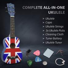 Crystals 21/23 Inch Soprano Ukulele Beginner Musical Instrument With Accessories - Blue-21" - View 6