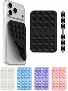 可重複使用雙面吸盤手機支架 可拆卸免持手機握把支架 適用自拍與視訊通話 相容 iPhone 與 Android - A - 查看 1