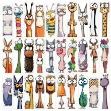 SCXXBSW 30pcs/60pcs Funny Animal Bookmarks, Minimalist Planner Creative Material, Literary Reading Paper Cards - Option B 30pcs - View 2