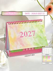 2027 New Desktop Calendar, Highly Attractive Vertical Monthly Calendar Desk Decor Ornament, Office Supplies Multifunctional Self-Discipline Check-In Planner, Minimalist Gradient Color Calendar - Single Piece - View 12