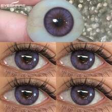 Eyeshare 1 對自然色隱形眼鏡,美瞳紫色美妝飾片 - 紫色 - 查看 8