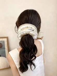 1/2pcs Ultra Soft Satin Hair Scrunchies | 3D Thickened Large Hair Band, Simple And Versatile, Wear While Sleeping To Get Wavy Curls Without Damaging Hair. Sleep Essential - Multicolor - View 3