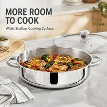 Panci Masak Stainless Steel 28cm dengan Tutup Kaca Kapasitas Besar Panci Kaldu - View 8