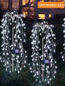 4pcs Solar Powered Ground Stake Firework Lights (200/160/100 LED), Christmas Garden Landscape Lights, Solar Fireworks Lights, 8 Lighting Modes, Suitable For Christmas, Garden, Home, Wedding, Lawn And Party Decoration - Solar Firecracker Lights - View 20