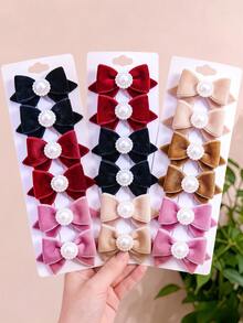 2/6/10pcs/Set Velvet Bow Hair Accessories, Sweet Hair Clips - Suitable For Girls And Women, Perfect For Daily Wear And Vacation - Multicolor - View 4