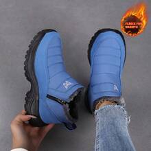 Speed goat Women's 2026 Winter New Fashion Comfortable Versatile Thick Warm Snow Boots Ankle Boots Zipper Convenient Ankle Boots - Royal Blue - View 7