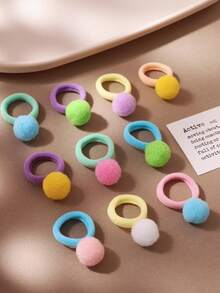 10/30/50/100 pcs Ikat Rambut Bola Bulu Kecil Warna Terang, Karet Gelang Kecil Elastisitas Tinggi Tidak Merusak Rambut, Aksesori Rambut Dekoratif Lucu Minimalis Serbaguna (Warna Acak) - MultiWarna - View 3