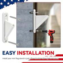 2/4Pcs Flag Pole Holder Plastic Mounting Bracket Wall Mounted Stable Waterproof Windproof Stand For Garden Holiday Seasonal Flags - A - View 6