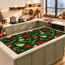 1pc Christmas Themed Printed Pattern Dish Drying Mat, Kitchen Countertop Bowl & Plate Rubber Bottom Drying Pad, Party Decoration, Super Absorbent Hidden Stain Dish Drying Mat, Soft Diatomaceous Earth With Rubber Backing Multi-Functional Kitchen Home Mat, Quick Dry Mat For Coffee Machine & Dish Rack, Kitchen Countertop Coffee Mat & Dish Drying Pad - LL LSD020 - View 4