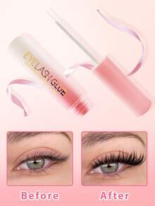 1 buah lem bulu mata transparan 5ml, lem bulu mata palsu super lengket tahan air, lem bulu mata gaya kuas, cepat kering & tahan lama. - Putih - View 5