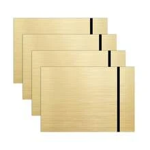 4pcs 12''x8'' Customized Personalized Signs For Home Office (Brushed Gold Panel Carved Black) - Black - View 9