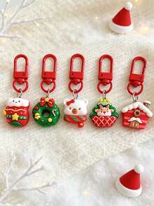 10/5/3pcs New Christmas Keychains, Cute Earphone Case Pendant, Bag Charm For Girls And Students, Gift Accessory For Best Friends - Multiple Styles - View 5