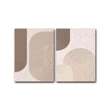 Set Of 2 Boho Geometric Art Neutral Abstract Arch Wall Art Prints, Beige Brown Geometric Line Art, Minimalist Boho Modern Poster, Beige Neutral Wall Decor, No Frame - Abstract - View 6