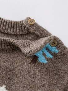 mini bala Sweater Rajut Jacquard Lembut untuk Bayi Laki-laki dan Perempuan, Pakaian Sehari-hari Musim Dingin - kopi hitam - View 4