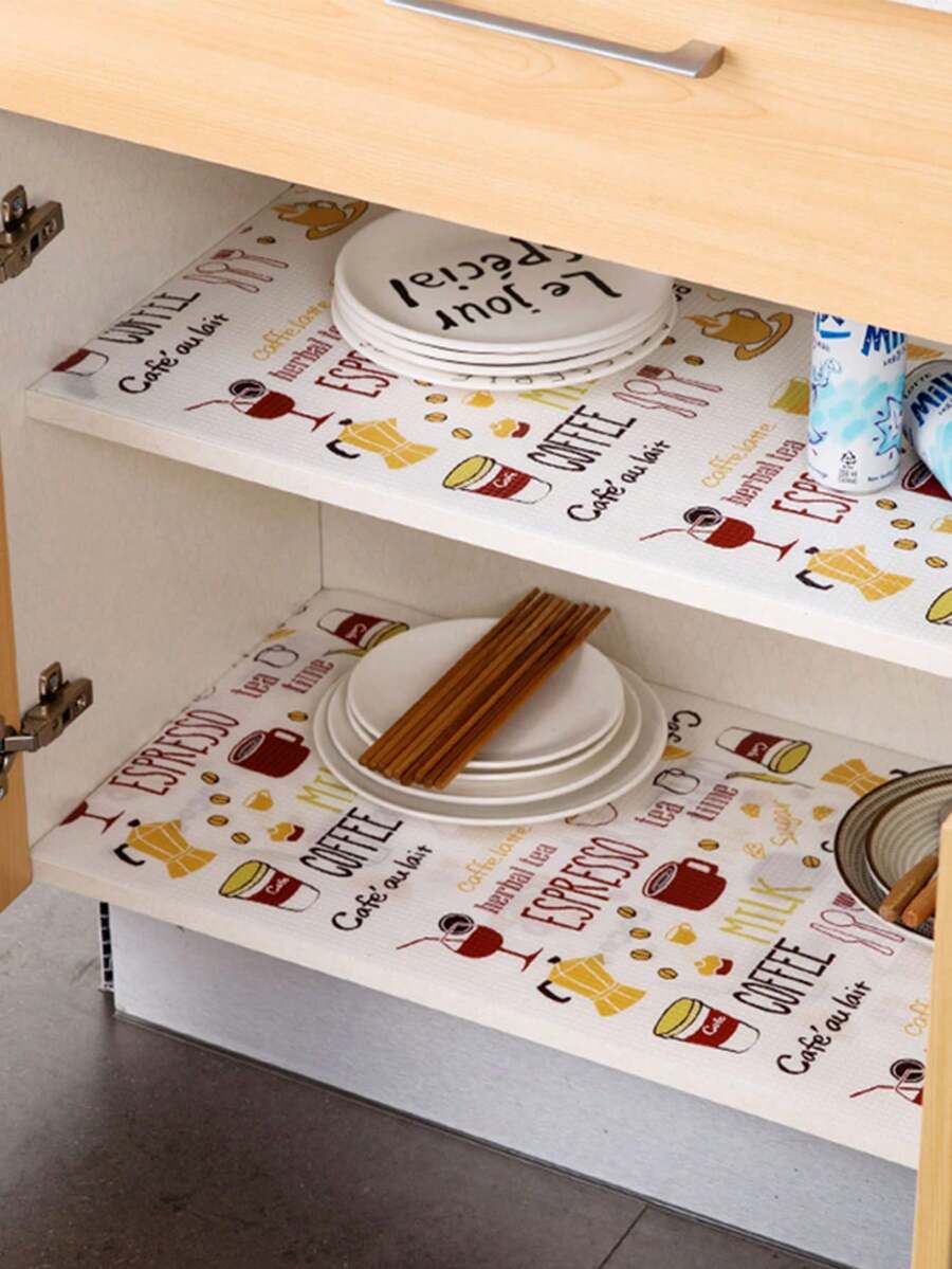 1 Roll 30*200cm Multipurpose Kitchen Lining, Non-Adhesive Cartoon Foam Print Moisture & Water Proof, Oil Proof For Wardrobe & Slippers, For School, Office, Home Use, Travel, Back To Classroom - Multicolor - View 1