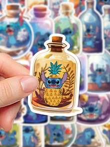 Disney 50pcs Stitch Stickers For Bottle Decoration, Scrapbook, Diary, Planner, Luggage, Envelope, Greeting Card, Notebook, Tablet, Water Bottle - Multicolor - View 9