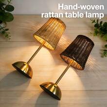 Exclusive New Table Lamp, Handmade, Brand New Woven Table Lamp, Touch Switch, 3-Color Adjustable | Supports USB Charging - Multi-color - View 2