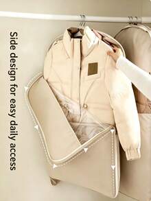 1pc New Down Jacket Compression Dust Cover, Wardrobe Clothes Dust Bag, Hanging Household Transparent Window Garment Hanging Cover Bag, New Thickened Fabric, Can Save Wardrobe Storage Space - Multicolor - View 6