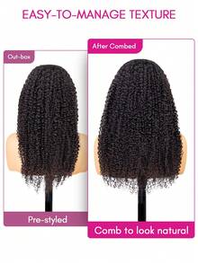 ISEE HAIR Wear Go 6x4 高清蕾丝前置蓬松卷发假发，自然色，180% 密度，16-30 英寸蕾丝闭合假发，预先拔毛修剪，自然发际线，适合日常佩戴，新手友好 - SNatural - 查看 10