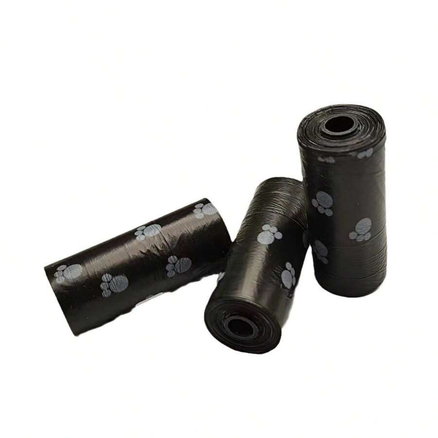 15pcs/Roll, Pet Waste Bags, Solid Color Paw Print Dog Poop Bags ...