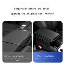 1pc Car Armrest Box Leather Storage Bag, Raised Center Console Armrest Pad, Universal Car Storage Pocket - Type a - View 4
